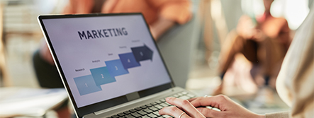 Digital marketing analytics on laptop